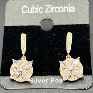 Rose gold earrings with crystals!